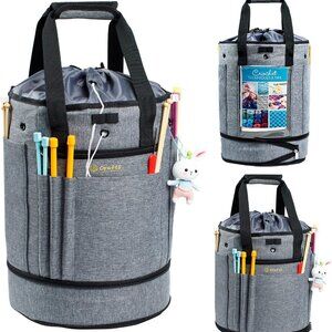 New Expandable Crochet Bag Organizer - Yarn Storage Tote, Holder for Crocheting